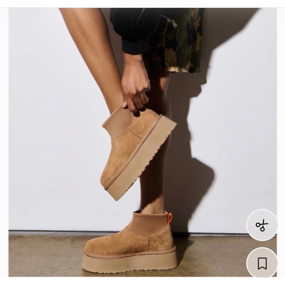 UGG Women Size 9 Classic Ultra Mini Dipper Platform Boot Chestnut Brown NEW